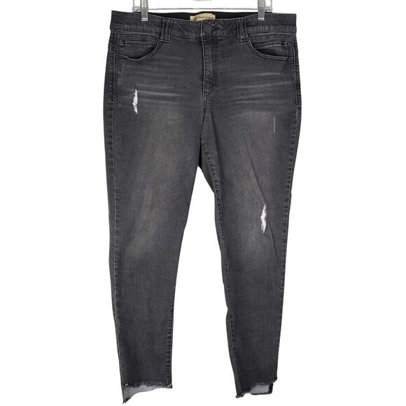 Democracy Jeans Womens Size 16 Gray Wash Ab Technology Skinny High Rise Raw Hem - Picture 2 of 11